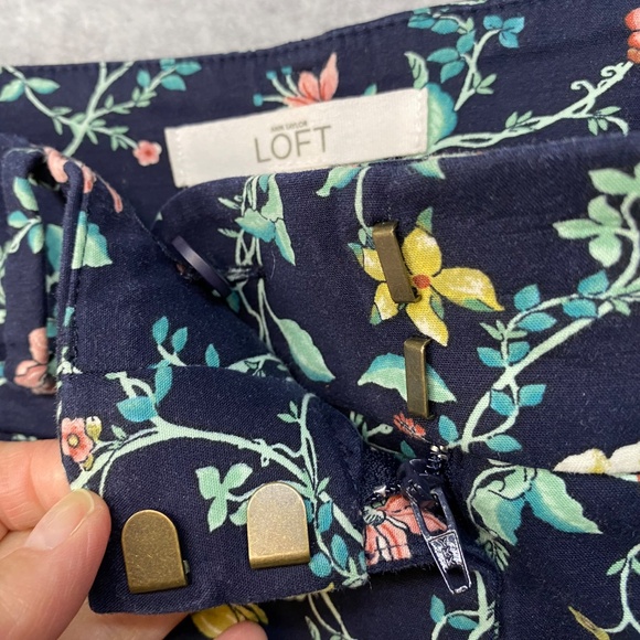 Loft Size 6P Marisa The Riviera Cropped Pants Women's Petite Multicolor Floral - Picture 3 of 8